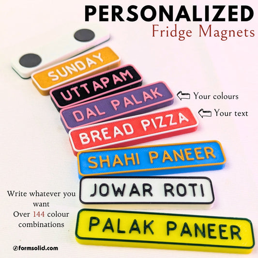 Meal and magnet colour combo ideas for customized magnets by FormSolid