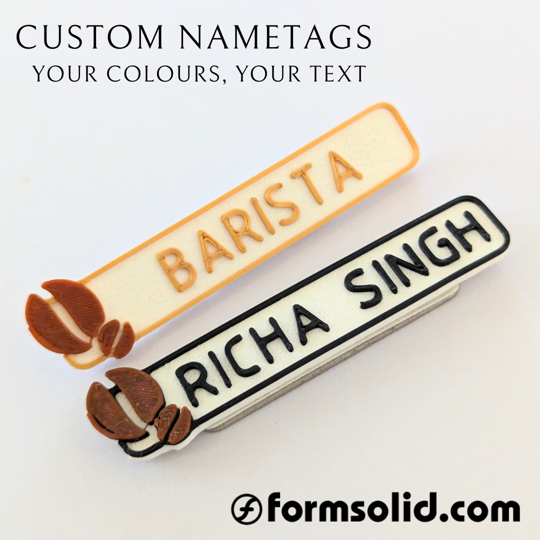 NAME TAG BADGE | Cafe | Coffee bean | 10 letters
