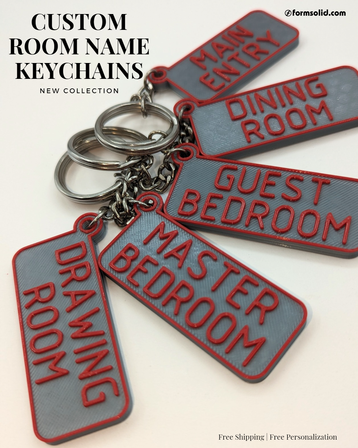 Room Name Keychains