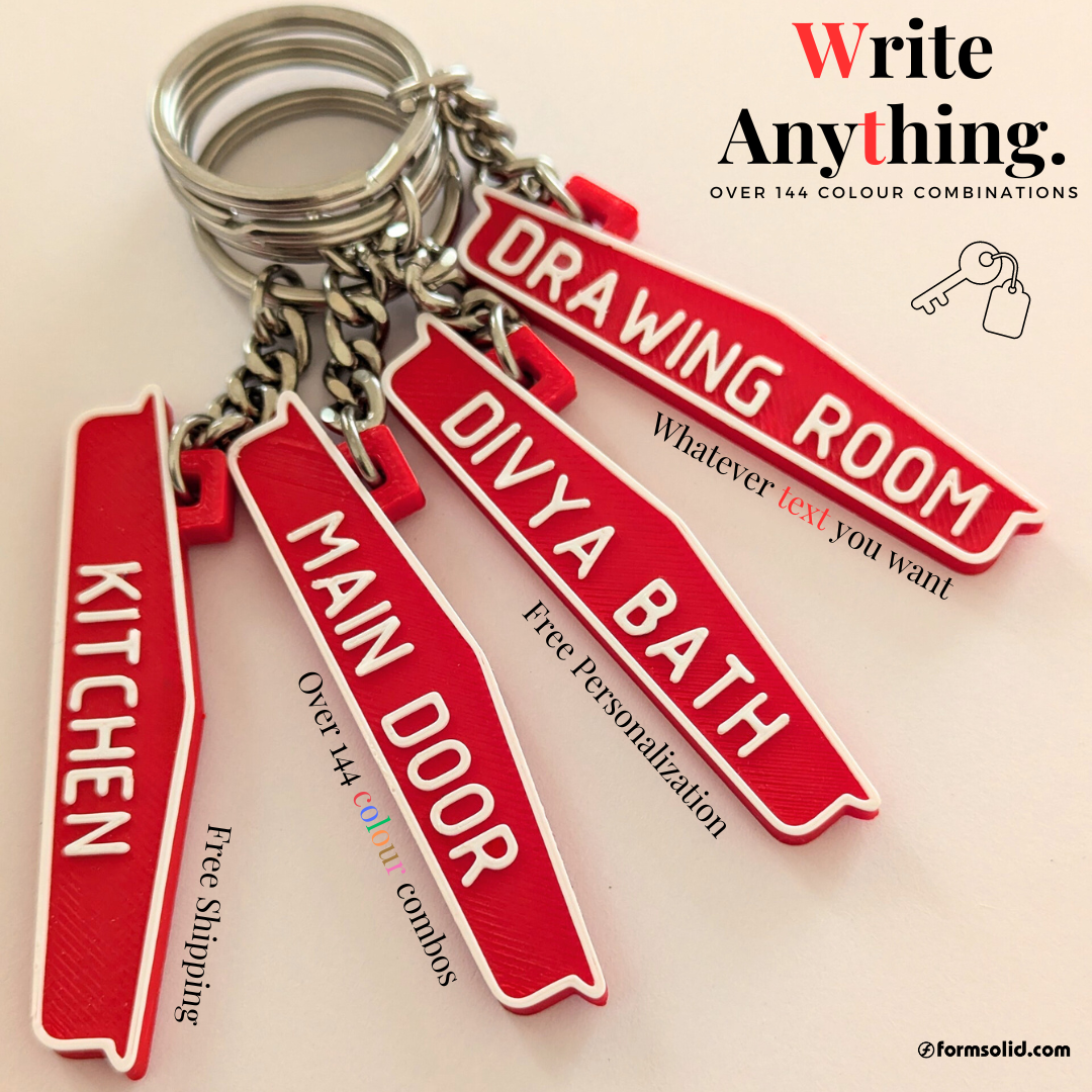 Key tags from PACK of 4 personalize color and text – FormSolid