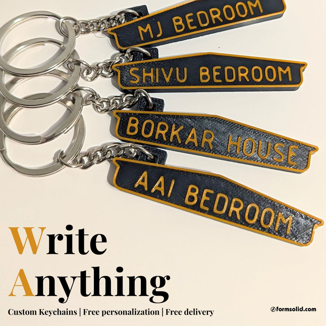 Room Key Printable Custom Customized Room Name Keychains – FormSolid