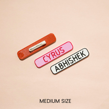 NAME TAG PIN 1 |10 letters in one line | Starts at pack of 4