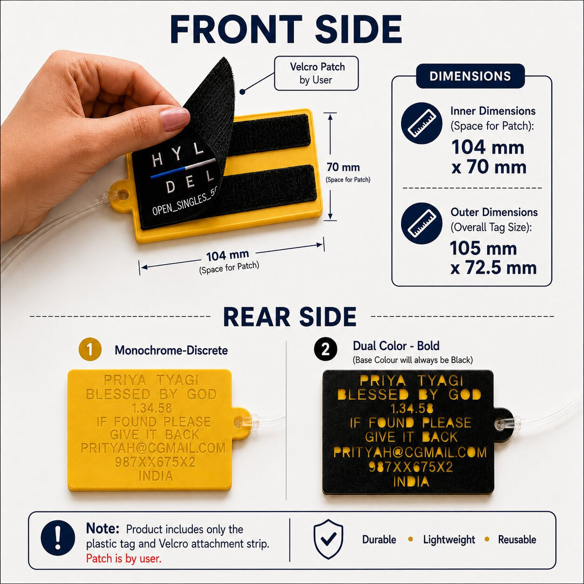 Bag Tag | For your velcro patch