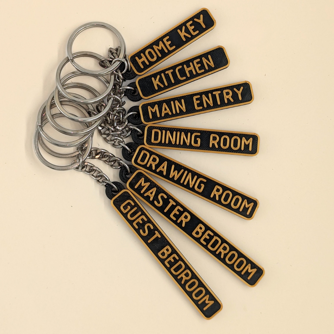 Room Key Printable Custom Customized Room Name Keychains – FormSolid