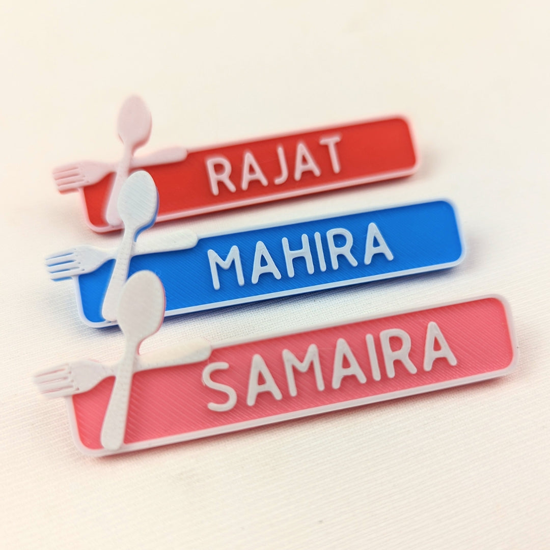 NAME TAG BADGE | Cafe | Cutlery | 10 letters